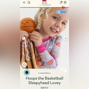 Little Sleepies Hoops the Basketball Sleepyhead Lovey